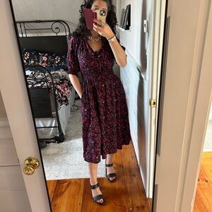 Floral Black and Pink Women's Dress